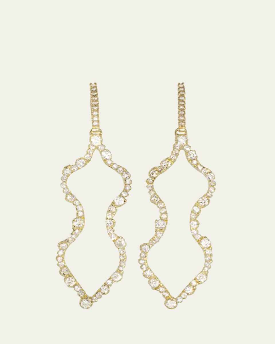 Irregular Diamond Outline "Femme" Earrings in 18K Yellow Gold
